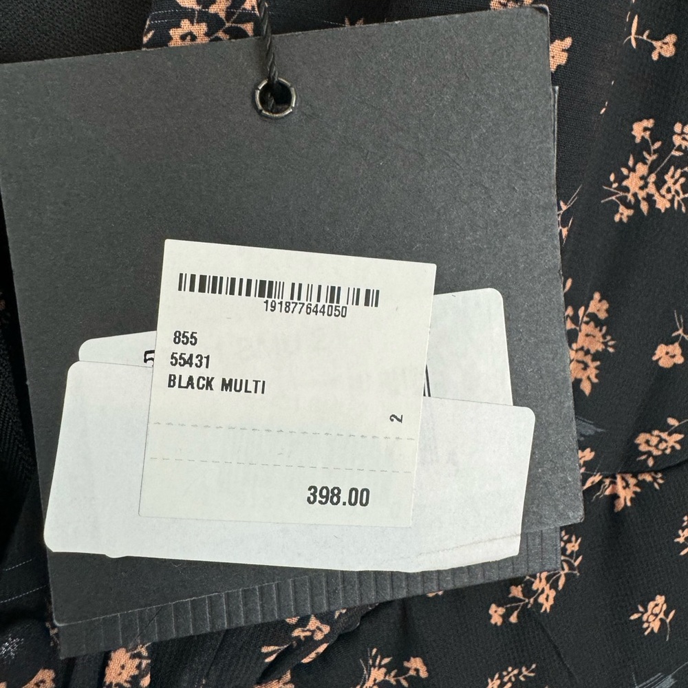 Mac Duggal Black Floral Long Sleeve Chiffon A-Line Gown Sz 2 NEW - Picture 11 of 14
